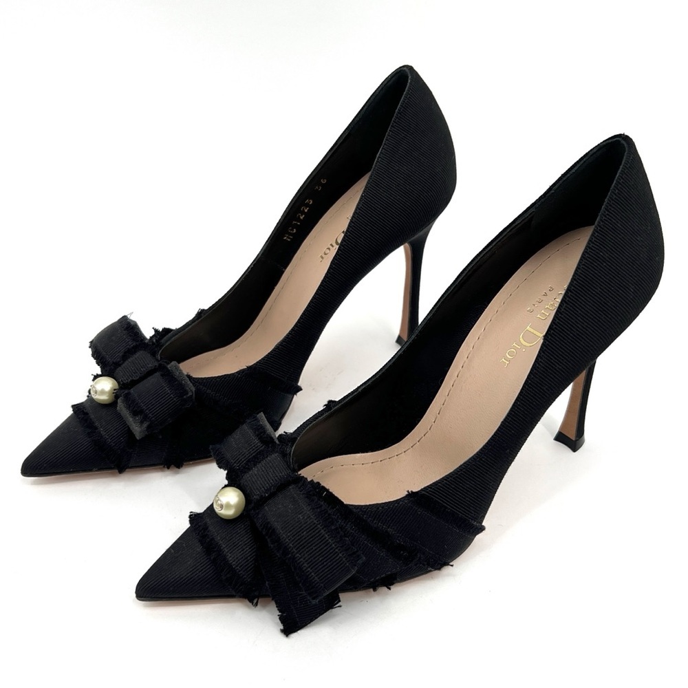 Dior Black Women's Shoes with Bow Detail Dior Adiorable Pump Box size 36 Pointed - Picture 15 of 16